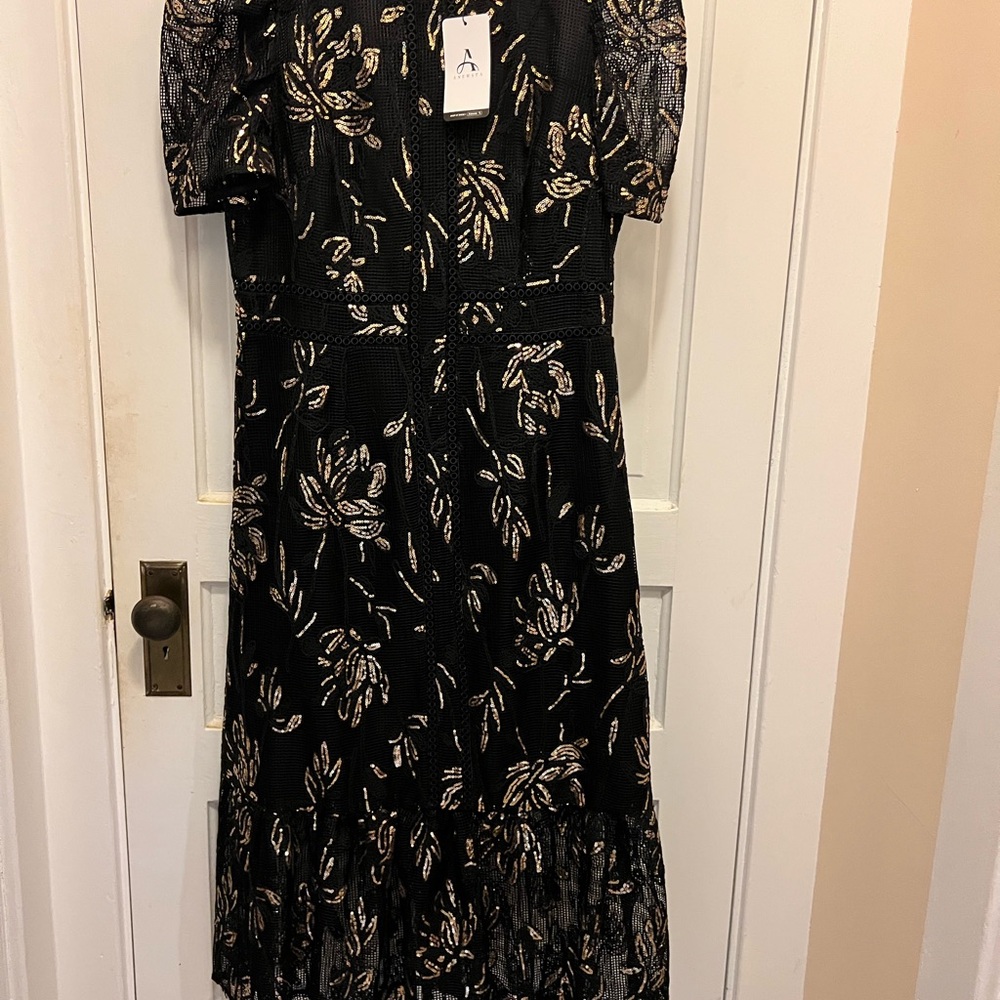 Black Puff Sleeve Square Neck Sundress